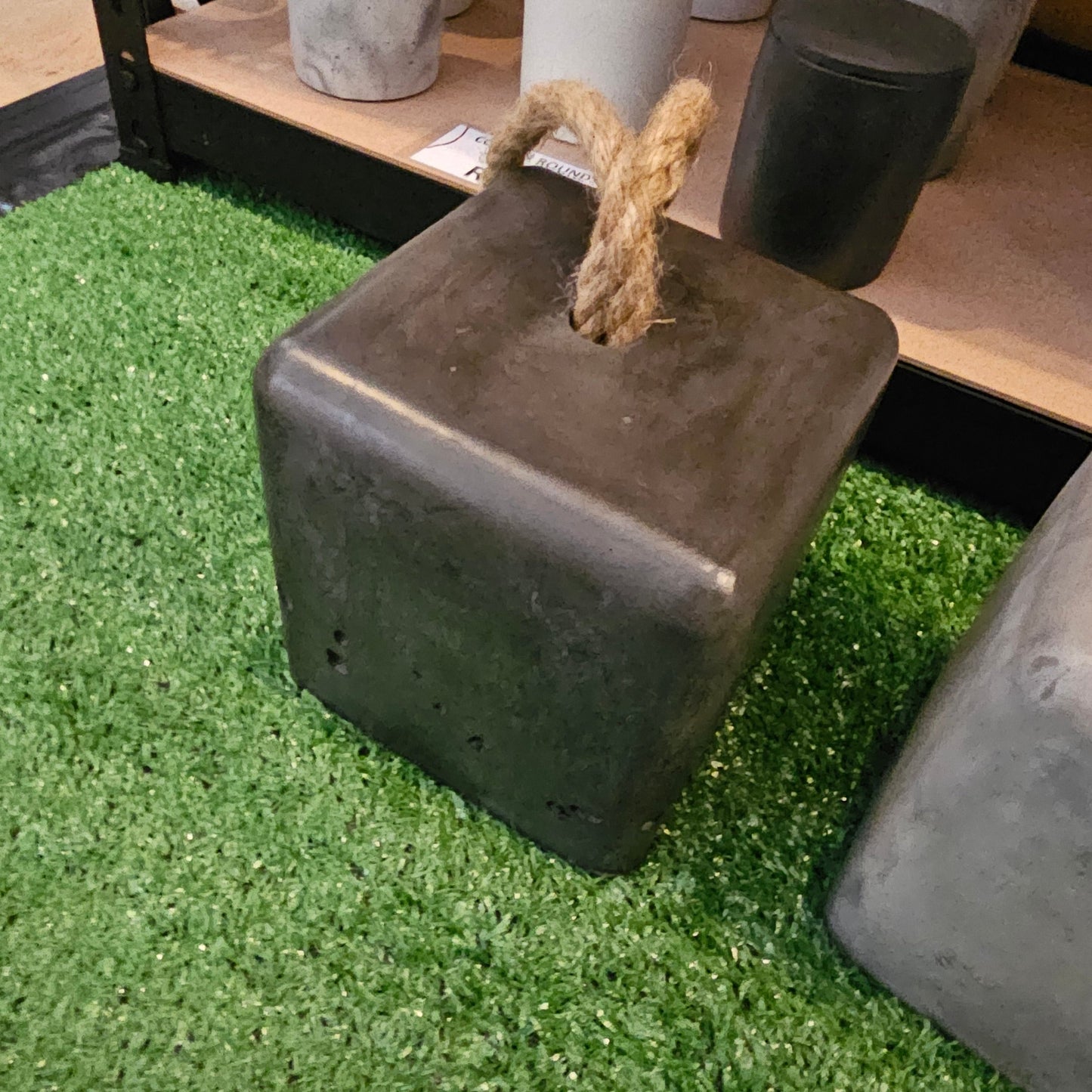 Big Square Doorstop with rope